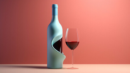 Cartoon style Wine bottle