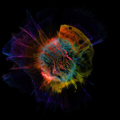 Colorful 3D Particle Explosion