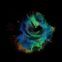 Colorful 3D Particle Explosion