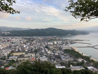 A view of Sumoto city and Sumoto Port from Mt. Mikuma on Awaji Island