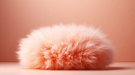 Trend color of the year 2024 called Peach Fuzz as mockup concept