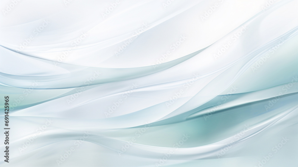 Wall mural abstract painting of a white background with waves, generative ai