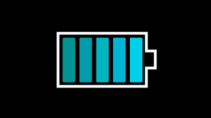 Battery charge level. Battery icon vector for web and mobile app. Discharged and fully charged battery. Battery charge from high to low. Vector Illustration.