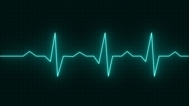 Heart beat icon ekg and cardio symbol. .Pulse rate vector. Flat style vector illustration. Neon heartrate sign with blue  glows.