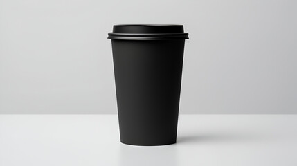 black coffee cup on white background. Generated AI