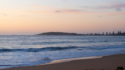 Sunrise view at Narrabeen Beach, Sydney, Australia.