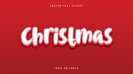 Free vector editable 3d style red christmas  text effect, text effect template