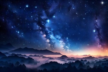 Sky night with stars background.