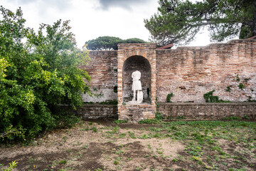 Fototapeta na wymiar ostia antica port on the Tiber in Rome. Roman Archeology site