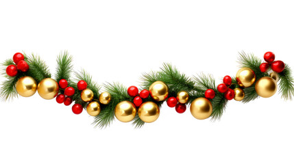 christmas garland isolated on white.