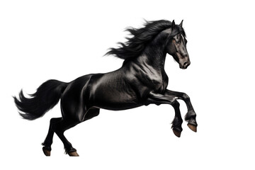black horse PNG isolated on white transparent background
