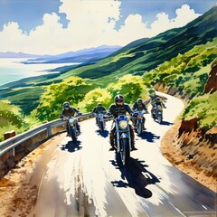 Motorcycle wind and road