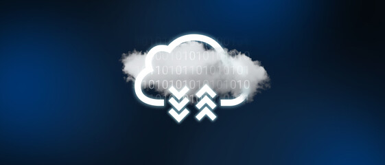 Cloud computing concept.Abstract cloud server connection storage technology background.