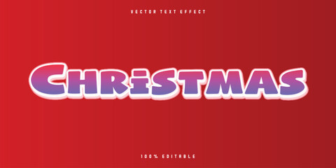  Free vector editable 3d style red christmas text effect, text effect template