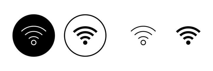 WIFI Icons set. signal vector icon. Wireless and wifi icon or sign for remote internet access