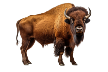 bison PNG isolated on white transparent background