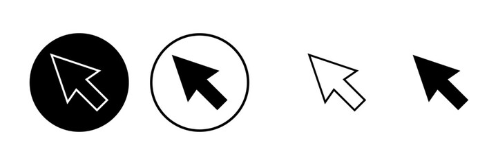 Click icons set. Cursor icon. Computer mouse click cursor black arrow icons - obrazy, fototapety, plakaty