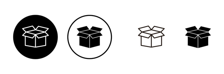 Box icons set. Cardboard box, packaging open. Box icon vector