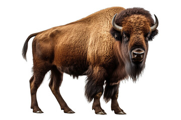 big bison PNG isolated on white transparent background