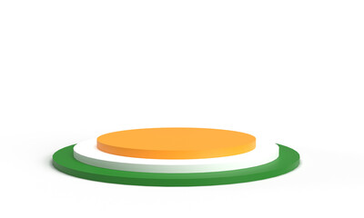 orange yellow white green colour podium round circle object step symbol sign icon decoration ornament republic india country national 26 january platform stage happy stage sale government politic  - obrazy, fototapety, plakaty