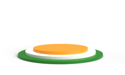 orange yellow white green colour podium round circle object step symbol sign icon decoration ornament republic india country national 26 january platform stage happy stage sale government politic 