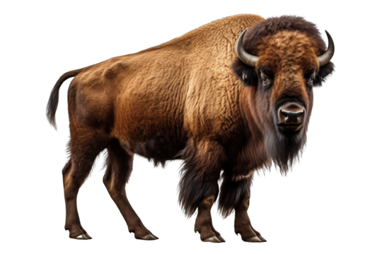 big bison PNG isolated on white transparent background