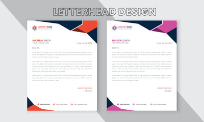 Vector letterhead design template Creative, simple and minimalist.