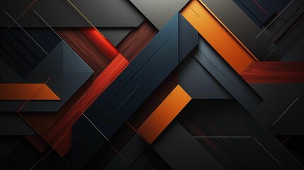 Black and Orange Geometric Rectangles Background. Generative AI