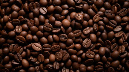 Obraz premium Textured brown background drink closeup caffeine espresso dark roast food seed aroma coffee black