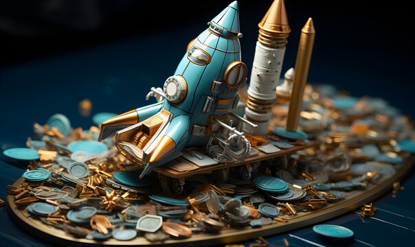 A miniature model of a space shuttle, embodying a child's dream of space travel and adventure. - Powered by Adobe