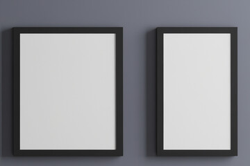 Mockup poster frame close up, 3d render