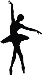 Ballerina Silhouette - Elegant Ballerina Dance Silhouette Artwork	