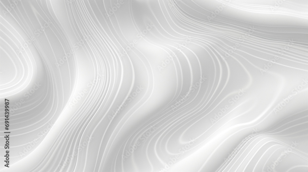 Wall mural white background with wavy pattern, generative ai