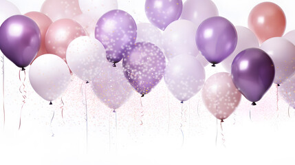 Pink and purple balloons background. Mother’s day, Birthday, christmas, wedding, valentine day. 