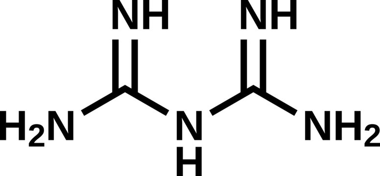 Biguanide structural formula, vector illustration