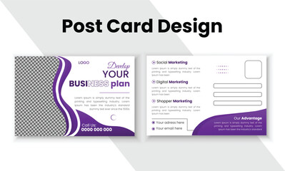 conceptual and professional Vector postcard design template