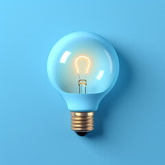 Light bulb on a blue colored circle background