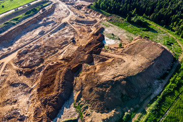 Sand quarry for extracting construction sand from a drone