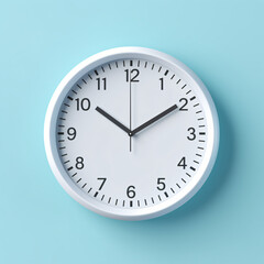 Concept of time. analog clock on pastel background