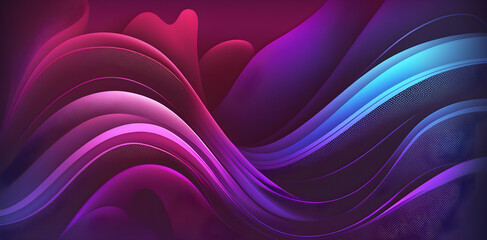Visually stunning abstract background in blue-violet-purple-magenta-pink-burgundy-red for design, rich in color gradient and ombre effect. Incorporating fluid waves and undulating lines of bright ligh