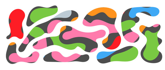Freeform blob shapes. Abstracts amoeba shapes, freeform organic elements.