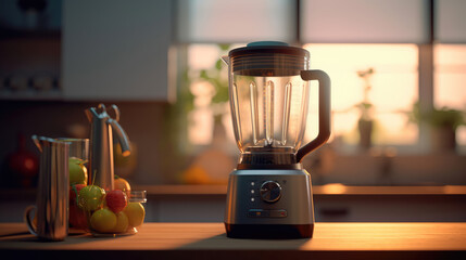 A blender placed on a kitchen counter - Powered by Adobe
