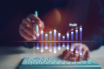 Analyst working with Business Analytics and Data Management System business report profit and lost...