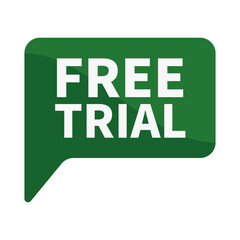 Free Trial In Green Rectangle Shape For Promotion Business Marketing Social Media Information
