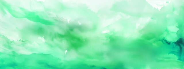 Fototapeta premium Abstract watercolor paint background painting - Green color with liquid fluid marbled paper texture pattern template