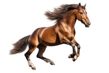 a horse in running PNG isolated on white transparent background