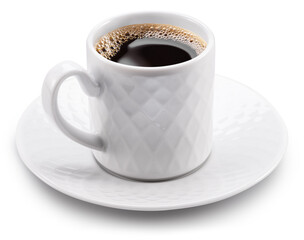 Cup of coffee isolated on white background. File contains clipping path.
