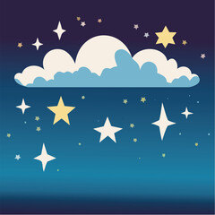 Stars on the sky vector