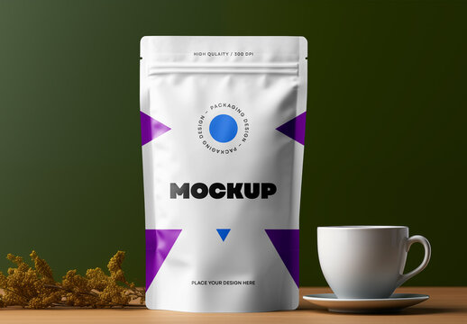 Stand Up Plastic Pouch Mockup Generated With AI