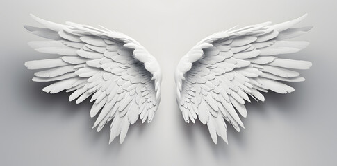 Fototapeta premium White Angel wings isolated on white background